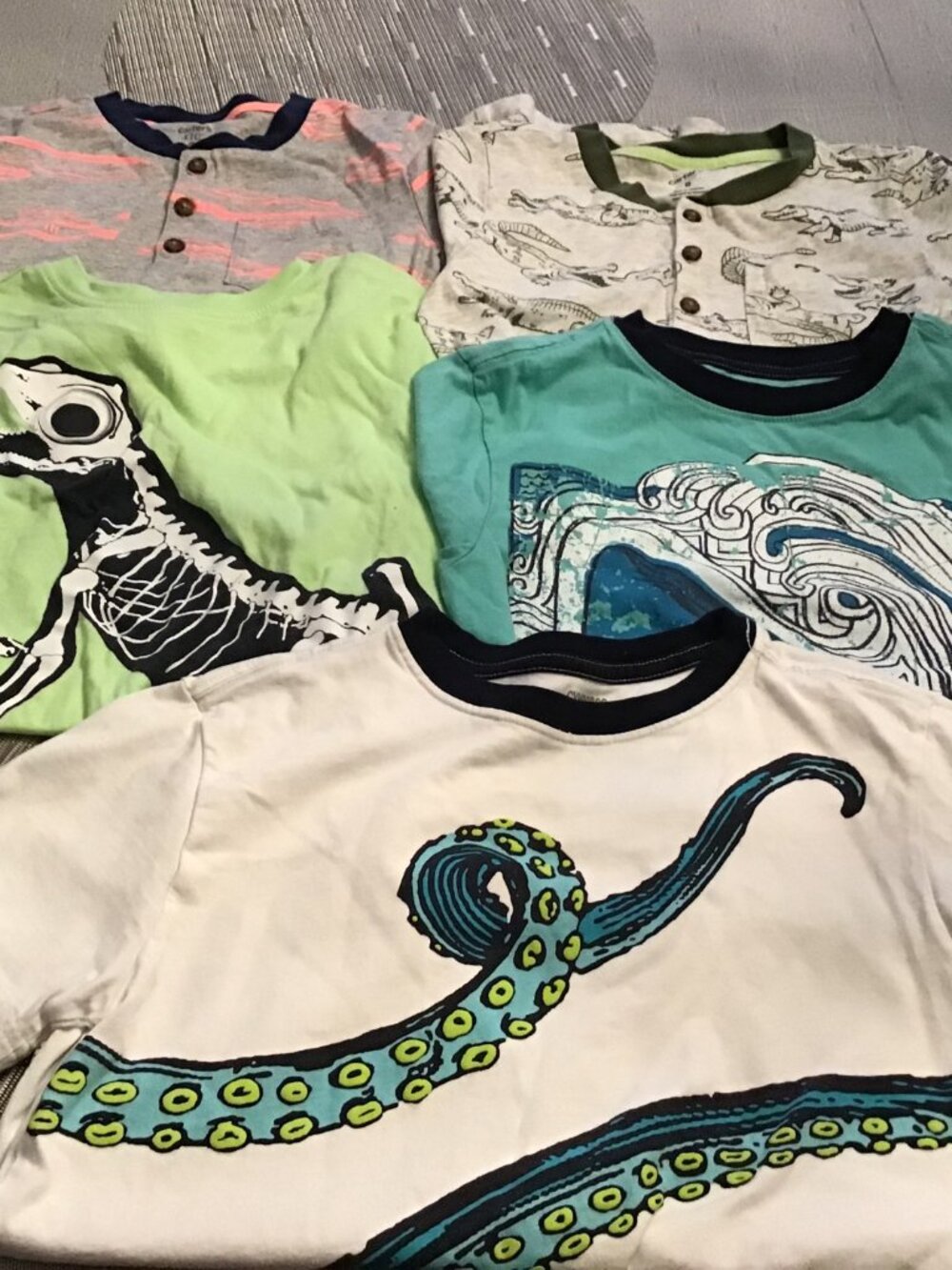 Lot of 5 Boy's Shirts Sizes 7/8 (3-Gymboree) and 8 (2-Carter's)